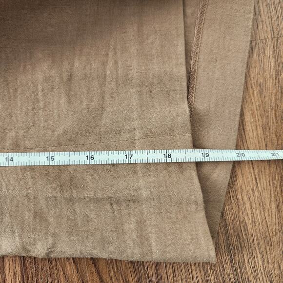 Elie Tahari Linen Blend Wide Leg Capri Pants Tan Brown 6 Retro Y2K Neutral - Picture 7 of 7